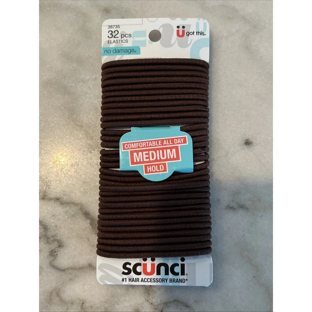 Scunci Medium Hold All Day Elastic Hair‎ Ties Bands -3 Packs of 32/ 96 total